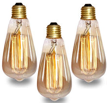 Load image into Gallery viewer, Groeien 40W Dimmable Industrial Pendant Filament Light Bulb with Vintage Antique Design (370 Lumens, Warm White Yellowish) -Pack of 3 - Home Decor Lo