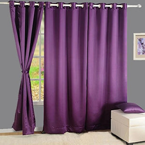 HOMEC Blackout Eyelet Window Curtain (Purple, 48 x 60-inches) Set of 2 - Home Decor Lo