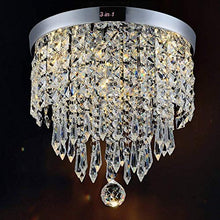 Load image into Gallery viewer, CRYSTA WORLD Made in India Chandelier Luxury Light Lamp Round Crystal Rain Drop Pendant Light Fixture for Living Room Bedroom.(3 in 1) - Home Decor Lo