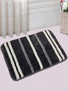 Saral Home Black Soft Microfiber Anti-Skid Bath Mat (Pack of 2, 35x50 cm) - Home Decor Lo