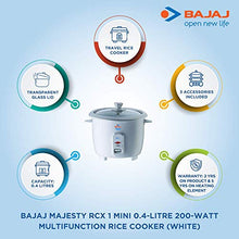 Load image into Gallery viewer, Bajaj Majesty RCX 1 Mini 0.4-Litre Multifunction Rice Cooker (White) - Home Decor Lo