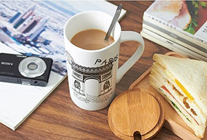 SATYAM KRAFT Ceramic Coffee Mug With Lid - 1 Piece, Random - Home Decor Lo
