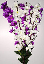 Load image into Gallery viewer, ENDECOR Artificial Multi Blossoms Bunch (21 inchs/ 45 cms) for Indoor and Outdoor Decoration of Your Office and Home (Combo of 2 Bunches) (White - Purple) - Home Decor Lo