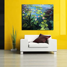 Load image into Gallery viewer, Pitaara Box Colorful Pond With Beautiful Lotus Flowers Unframed Canvas Painting 38 X 31Inch - Home Decor Lo
