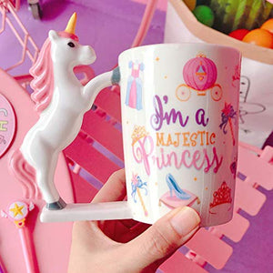 BonZeal 3D Ceramic Majestic Princess Unicorn Horse Mug Coffee Tea Mug 1 Piece 350 ml - Home Decor Lo