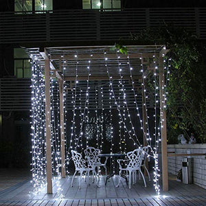 CITRA 240 LED 9.8Feet Curtain Lights Icicle Lights Fairy String Lights with 8 Modes for Wedding Party Family Patio Lawn Decoration - Cool White - Home Decor Lo