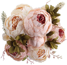 Load image into Gallery viewer, Duovlo Fake Flowers Vintage Artificial Peony Silk Flowers Wedding Home Decoration (Light Pink) by Duovlo - Home Decor Lo