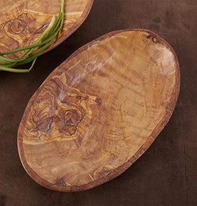 REYIN Oval Woodgrain Unbreakable Serving Platter - Set of 2 - Home Decor Lo