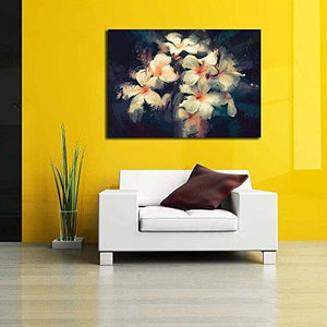 Pitaara Box Artwork Showing Beautiful White Flowers Canvas Painting Mdf Frame 19.8 X 14Inch - Home Decor Lo