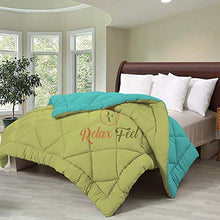Load image into Gallery viewer, Relaxfeel 250 GSM Luxury 5 Star Microfibre Reversible Soft Plain Quilted 90x100 Inch Double Bed Comforter/Quilt/Duvet/Razai/Rajai (Parrot Green and Sea Green) - Home Decor Lo