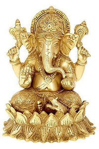 Brass Lord Ganesha 6" | Home Decor - Home Decor Lo