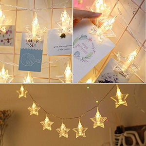 fizzytech 16 LED 3 m Length Star Photo Clip Lights for Decoration for Birthday, Festival, Festive Occasion, Party for Home, Restaurants (Warm White) - Home Decor Lo