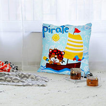 Load image into Gallery viewer, CRAFTLINEN Premium Kids Nursery Decor - Digital Print Reversible Cushion Cover for Babies and Toddler Bed &amp; Seating 12 x 12 inch (Pirate Dog &amp; Beautiful Boats Assorted Colours) - Home Decor Lo
