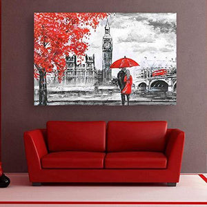 Inephos Framed Canvas Painting - Beautiful Couple Love Art Wall Painting for Living Room, Bedroom, Office, Hotels, Drawing Room (85cm X 55cm) - Home Decor Lo