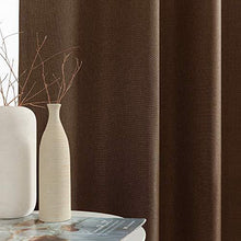 Load image into Gallery viewer, The Home Decor Experts Beautiful 2 Piece Elegant Royal Eyelet Plain Door Curtain Big Size 7 Feet and 6 Inch for Door_Coffee - Home Decor Lo