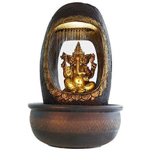 Load image into Gallery viewer, eCraftIndia Lord Ganesh and Round Textured Polystone Water Fountain (27 cm X 27 cm X 40 cm, Brown) &amp; Five Steps Polystone Water Fountain (31 cm X 23 cm X 42 cm, Brown) Combo - Home Decor Lo