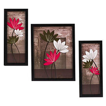 Load image into Gallery viewer, Indianara 3 Pc Set of Floral Paintings Without Glass 5.2 X 12.5, 9.5 X 12.5, 5.2 X 12.5 Inch - Home Decor Lo