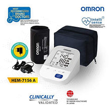Load image into Gallery viewer, Omron HEM 7156A Digital Blood Pressure Monitor (Adapter Included) with 360° Accuracy Intelli Wrap Cuff for All Arm Sizes (White) - Home Decor Lo