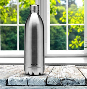 Milton Thermosteel Duo DLX 1800 Stainless Steel Water Bottle, 1.8 Liters, Silver - Home Decor Lo