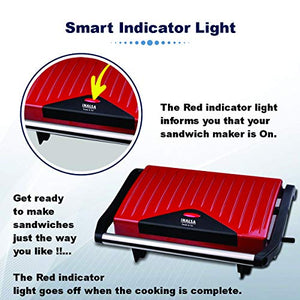 Inalsa Sandwich Grill Toaster Toast & Co 750 Watt (Red / Black) - Home Decor Lo