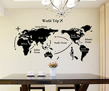 Load image into Gallery viewer, Decals Design &#39;World Map&#39; Wall Sticker (PVC Vinyl, 90 cm x 60 cm, Black) - Home Decor Lo