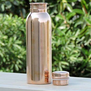 Just Copper No Joint and Leak Proof Ayurvedic Health Benefits Copper Water Bottle for Yoga, Gym, 1L (Gold, JSCo-001) - Home Decor Lo