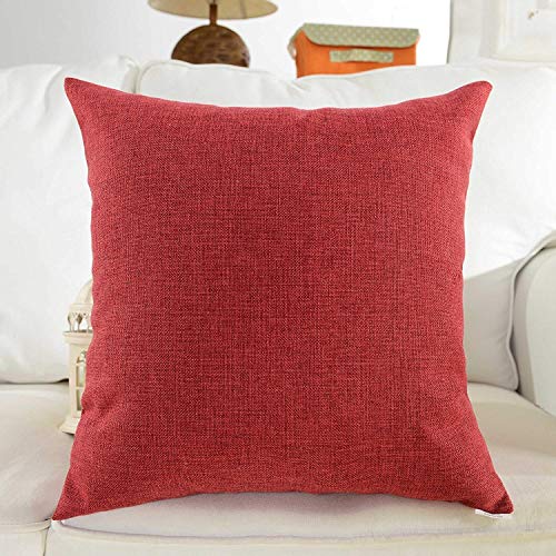 Khooti Jute Cushion Cover 14x14 Red Pack of 3 Home Decor Lo