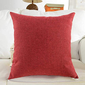 Khooti Jute Cushion Cover, 14x14 (Red)(Pack of 3) - Home Decor Lo