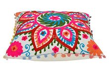 Load image into Gallery viewer, Trade Star Cotton Suzani Floral Embroidered Cushion Cover Throw Pillow Cases (Standard, Multicolour) - Home Decor Lo