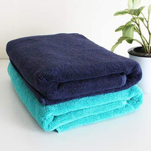 Heelium Bamboo Bath & Swim Towel, Ultra Soft, Super Absorbent, Antibacterial, 600 GSM, 55 inch x 27 inch, Pack of 2 (Blue,Teal) - Home Decor Lo