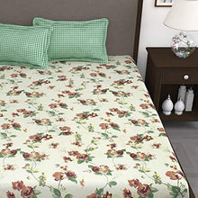 Load image into Gallery viewer, Story@Home Myra Collection 186 TC Spring Sunshine Elegance Dazzel 100% Pure Cotton 1 Piece Floral Bloom Bliss Double Bedsheet with Pair of Pillow Covers, Pista Green - Home Decor Lo