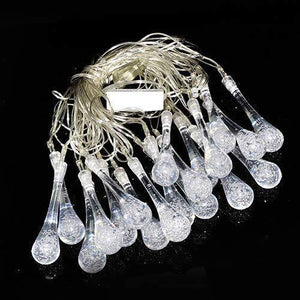 ITMumbai 20LED Crystal Drop Shape Fairy String Lights for Home Lighting Decoration (4 Meter Long Warm White) 2 Pin Plug - Home Decor Lo