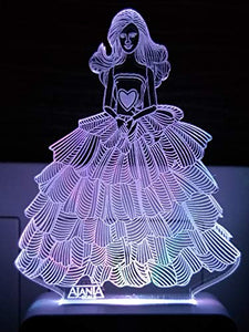 AEON METAL STICKER 3D Barbie Girl's Night Lamp Code 2022 (Multicolour, Small) - Home Decor Lo