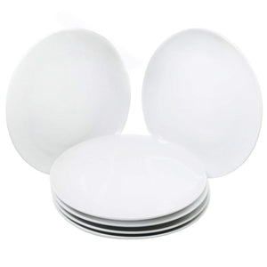 Kurtzy Round Ceramic Dish Plate Microwave Safe for Serving Eating Dessert Dinner Tableware Set of 6 - Home Decor Lo
