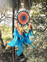 Load image into Gallery viewer, Rooh Dream Catcher ~ Kesari Om Canvas Car Hanging ~ Handmade Hangings for Positivity (Can be Used as Home Décor Accents, Wall Hangings, Garden, Car, Outdoor, Bedroom, Key Chain, Meditation Room - Home Decor Lo