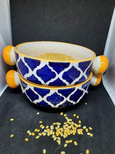 Load image into Gallery viewer, LOTUM Perfect Classy Look Blue &amp; Yellow Handled Ceramic Cereal Bowls (Set of 2) for Maggi, Snacks, Fruits, Salad and Cereals/Ceramic Made in India - Home Decor Lo