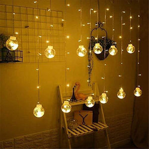 CITRA Indoor Outdoor String Lights Window Curtain Lights with 8 Flashing Modes Christmas Wedding Party Home Garden Shop Decoration Backdrop (8.2 Feet, Wish Ball-Warm White) - Home Decor Lo