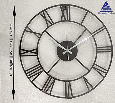 ARMOUR Roman Wall Clock 45.7 cm Antique Metal Copper - Home Decor Lo