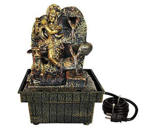 TIED RIBBONS Krishna Statue Decorative Water Fountains with LED Lights for Tabletop Waterfall Indoor Outdoor Living Room Garden Home Decoration and Gifts - Home Decor Lo