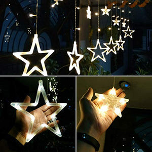 SATYAM KRAFT Star Light Curtain for Decoration (Yellow) (1 PCS Yellow Color) / Decorative Lights for Home/Lights for Decoration/Decoration Items Valentine Gift - Home Decor Lo