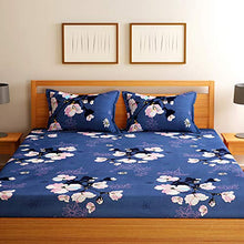 Load image into Gallery viewer, Florida Cotton 130 GSM Double Bedsheet with 2 Pillow Covers बेडशीट डबल बेड (Blue, 228x245 cm)