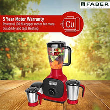 Load image into Gallery viewer, Faber 800W Juicer Mixer Grinder with 3 Stainless Steel Jar+ 1 Fruit Filter (FMG Candy 800 3J+1 Pc), Mystic Red - Home Decor Lo