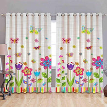 Load image into Gallery viewer, RAM PRODUCTS Polyester Blend White Flowers 3D Digital 4x5 ft Printed Curtain-Pink-Set of 2 Pieces - Home Decor Lo