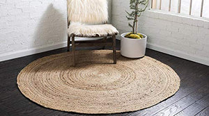 Fernish Decor Jute Braided Rug, Carpet, Best for Bedroom Living Room (90 cm, Round) - Home Decor Lo