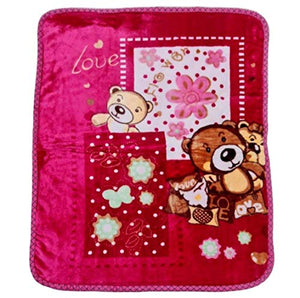 homescape Newborn Baby's Velvet Double Layer Blanket (Pink, 90 x 110 Cm) - Home Decor Lo