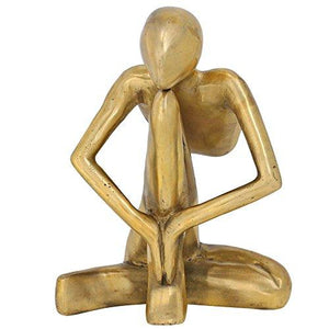 Contemporary Art Human Figurine Sculpture for Home Decor Indian Brass 8 Inch - Home Decor Lo