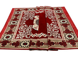 DAILZ Home Elite Ethnic Velvet Touch Abstract Chenille Carpet (55"x80")(Maroon) - Home Decor Lo