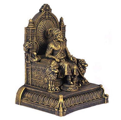 Rachana creation Chhatrapati Shivaji Maharaj Statue for Home Decor/Office (Gold mat) - Home Decor Lo
