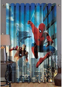 Yes Cart 3D Printed Spider Man Eyelet Window Curtains Set of 2 for Kids Room||5ft - Home Decor Lo