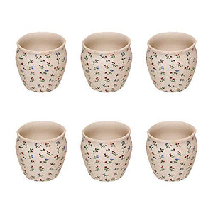 Craftghar Ceramic kulhad Set of 6 Cups Handmade kullad Tea Set | kulhad chai Cups | Hand Painted kulhad Coffee Mug, Multi Color - Home Decor Lo